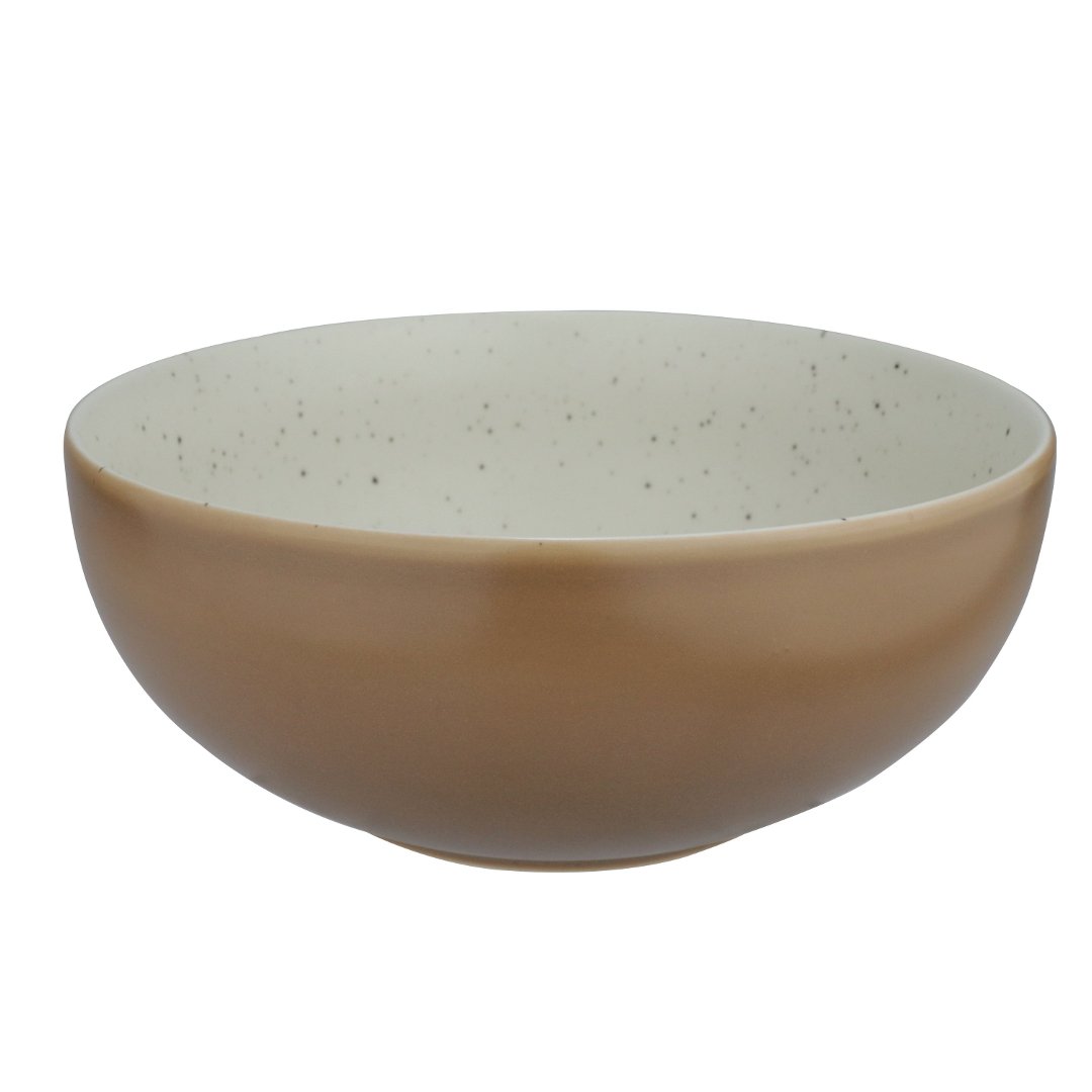 Imagem ilustrativa para Saladeira em faiança 2L 23,6xA9,4cm cor branca e bege