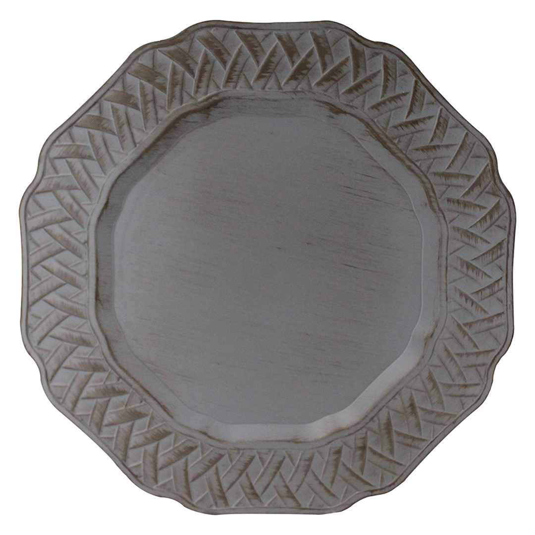 Imagem ilustrativa para Sousplat vime em plástico 32cm cor cinza