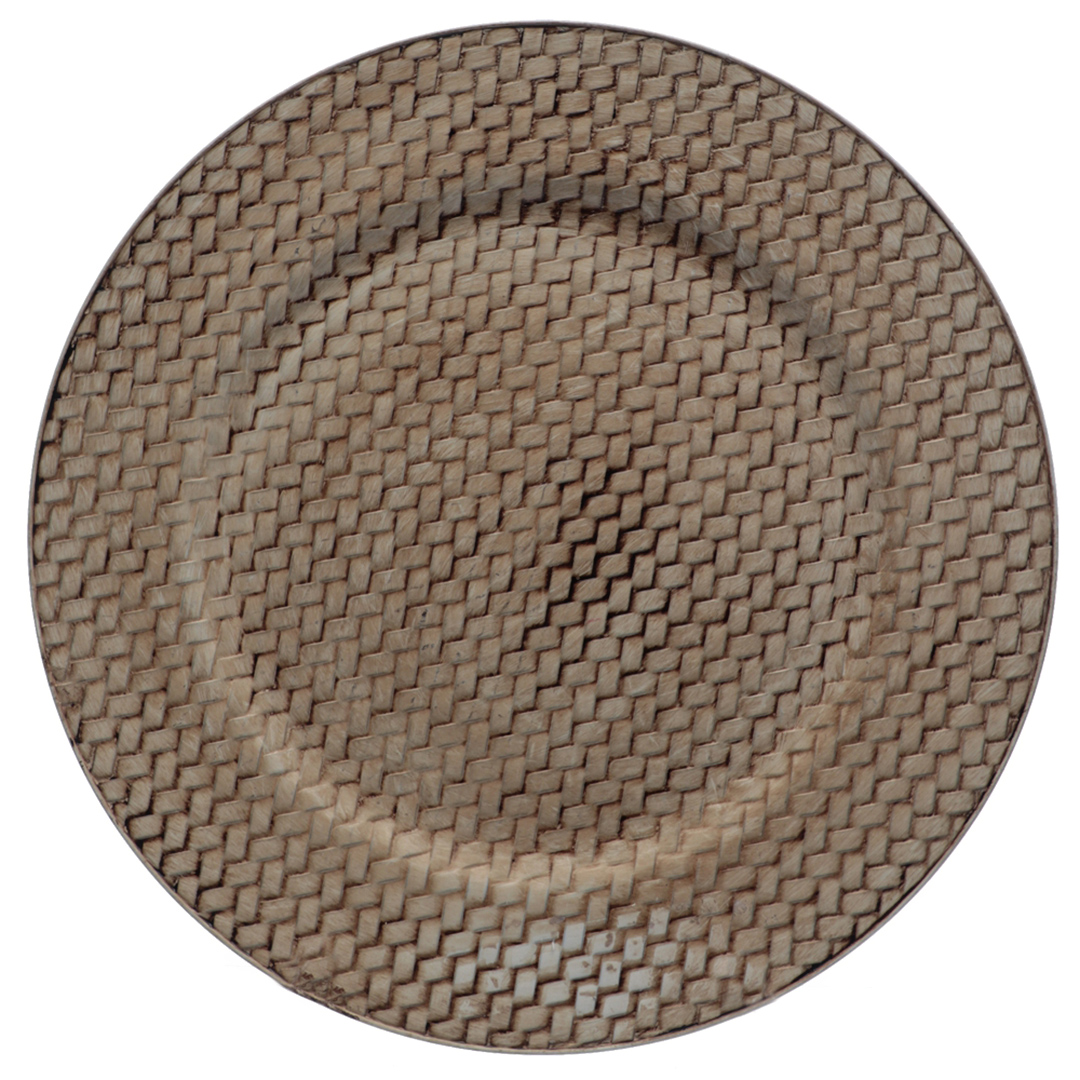 Imagem ilustrativa para Sousplat trama em plástico 33cm cor ouro