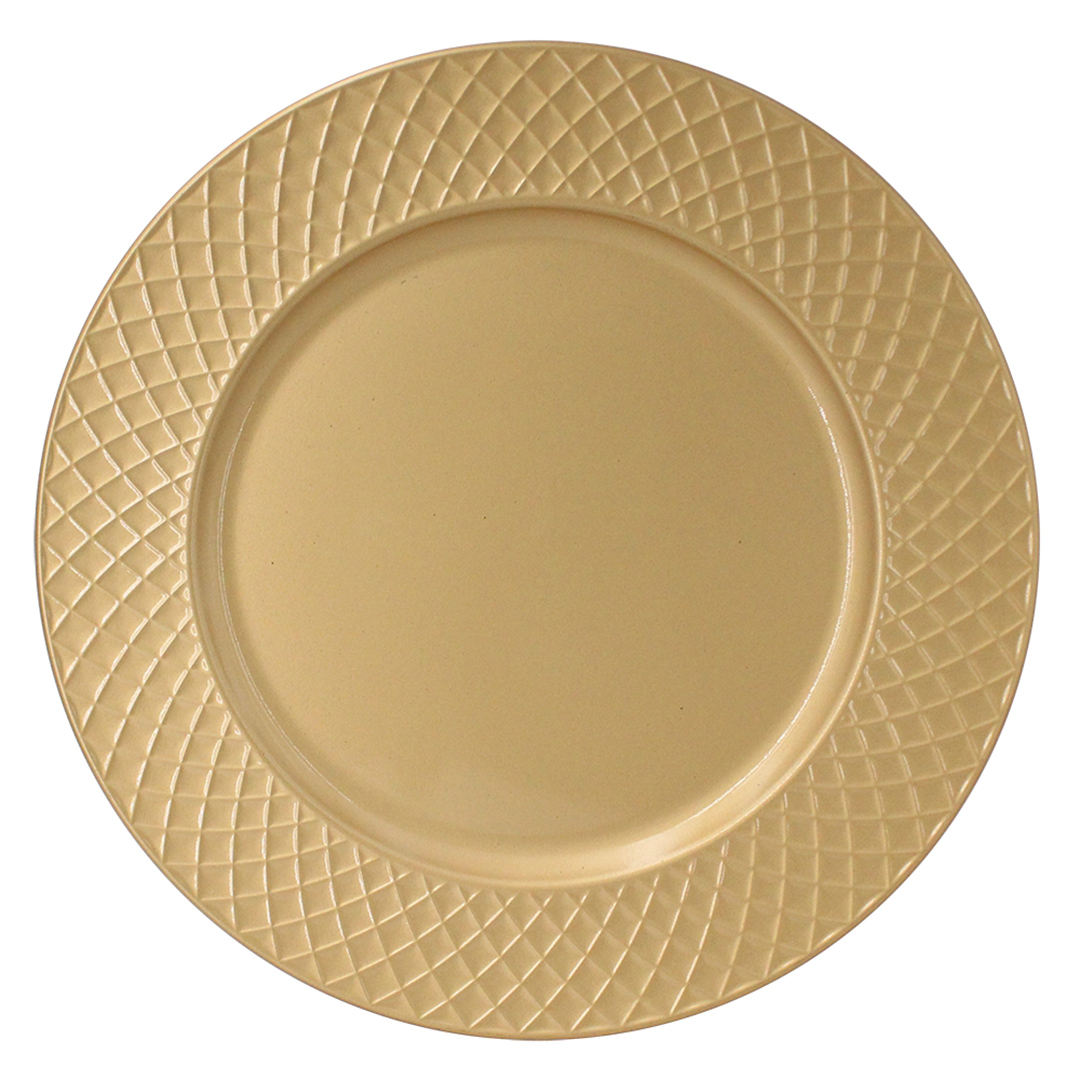 Imagem ilustrativa para Sousplat em plástico 33cm cor dourada