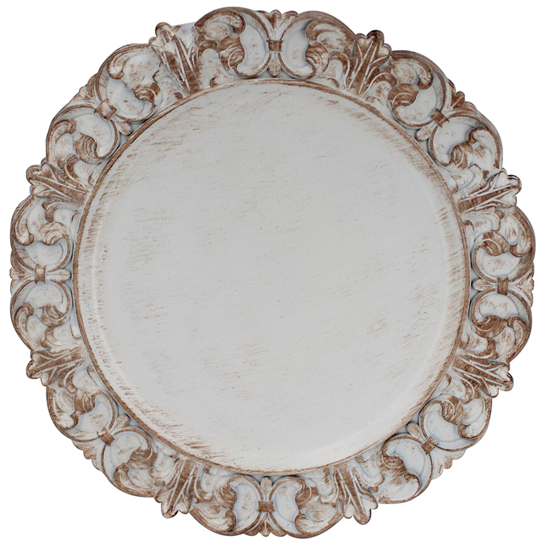 Imagem ilustrativa para Sousplat arabesco em plástico D35cm branco