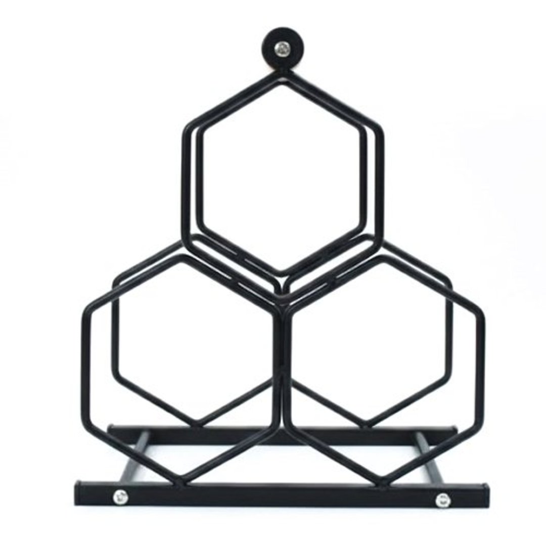 Imagem ilustrativa para Suporte para 3 garrafas de vinho em metal P12xL23xA20cm preto