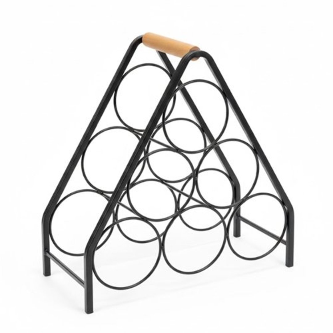 Imagem ilustrativa para Suporte para 6 garrafas de vinho em metal P13xL31xA30cm preto