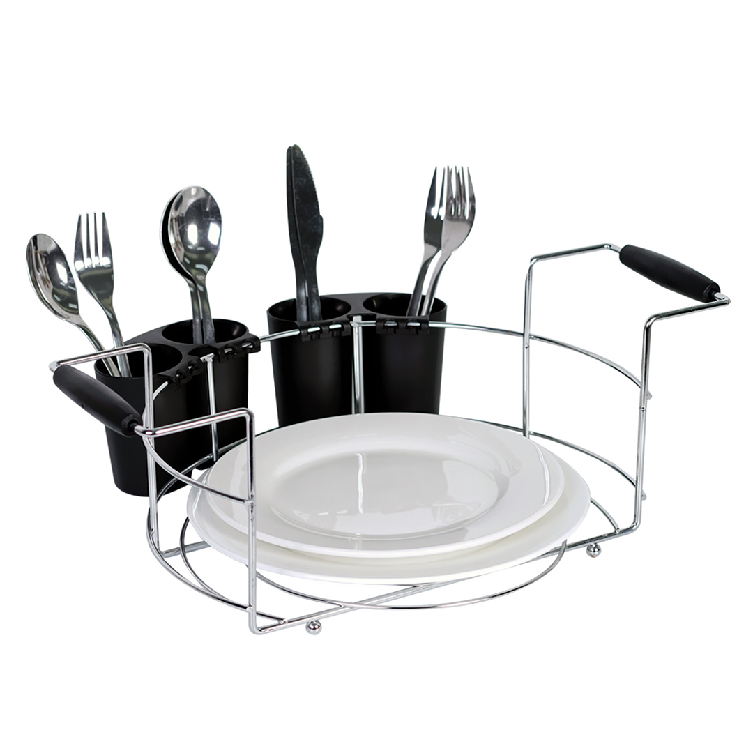 Fotografia para o produto Suporte para pratos e talheres em aço cromado e plástico L43xP32xA15,5cm