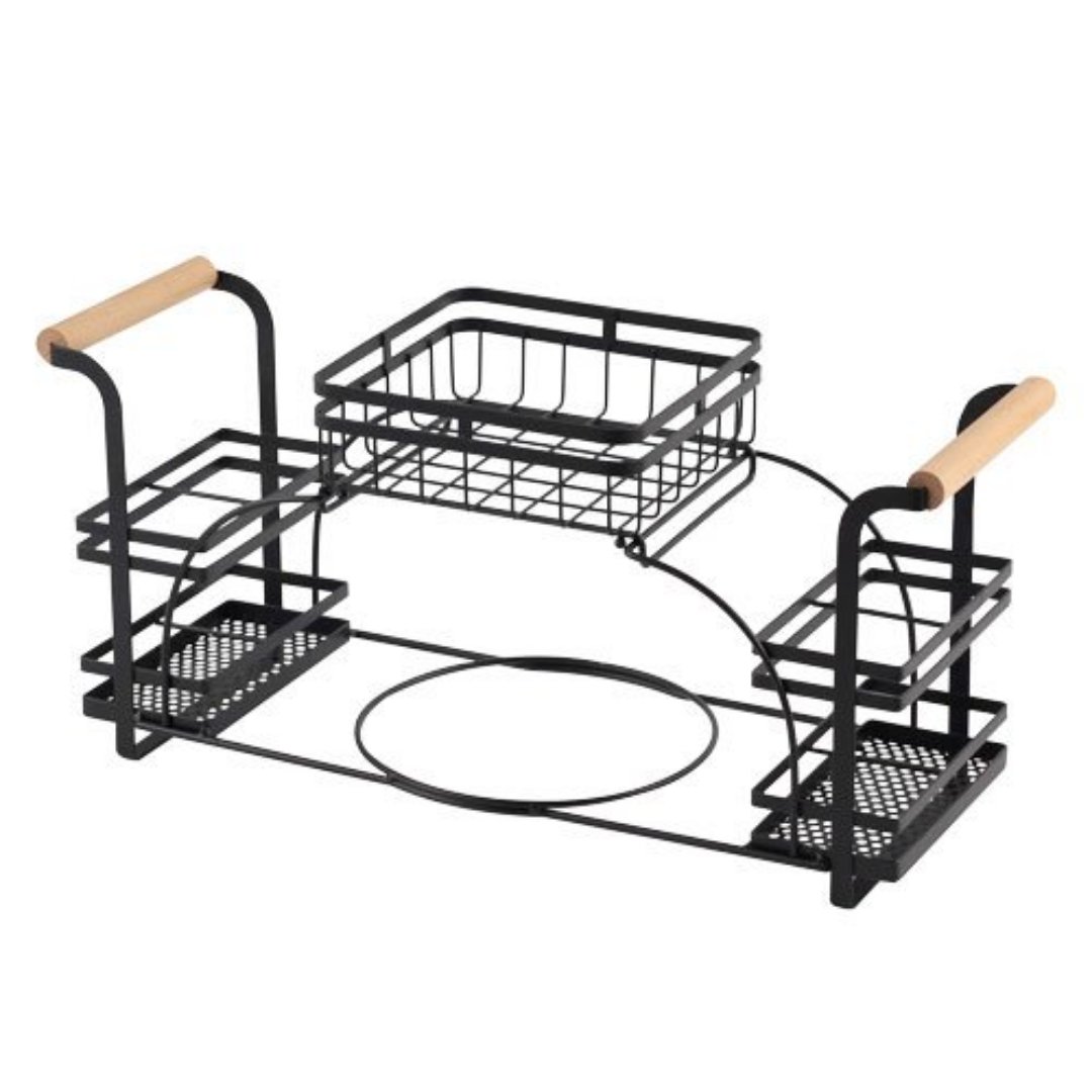 Fotografia para o produto Suporte para pratos e talheres em ferro e madeira L50,5xP19xA23,5cm