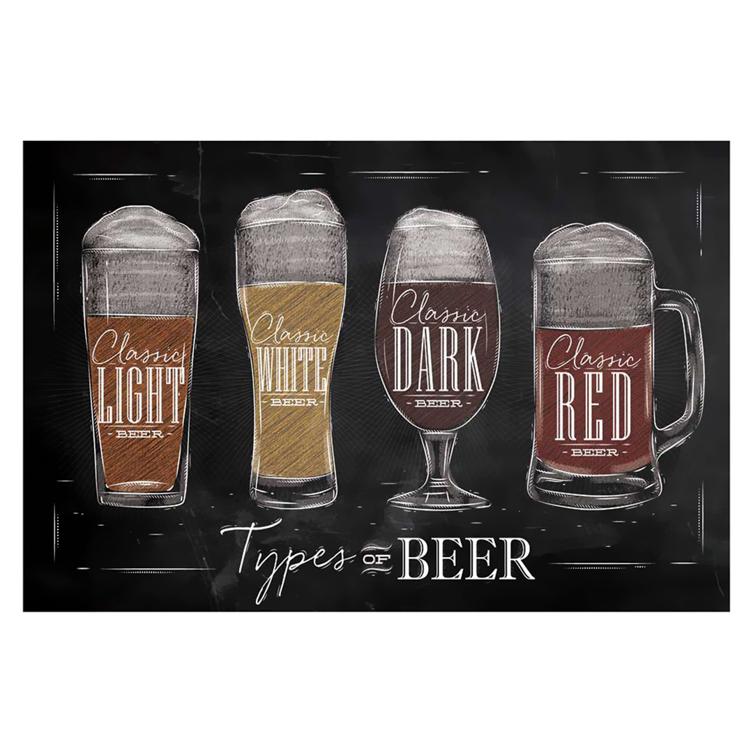 Imagem ilustrativa para Tábua retangular Beer Types em vidro L30xP20cm