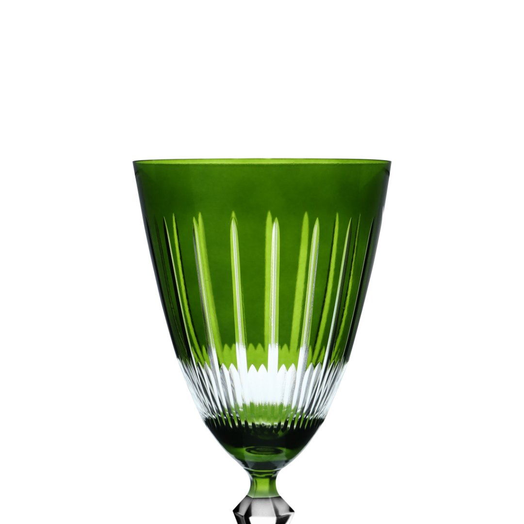 Fotografia para o produto Taça para água lapidada em cristal ecológico 350ml A23cm cor verde