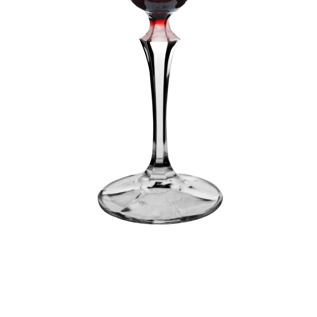 Fotografia para o produto Taça para água lapidada em cristal ecológico 350ml A23cm cor vermelha