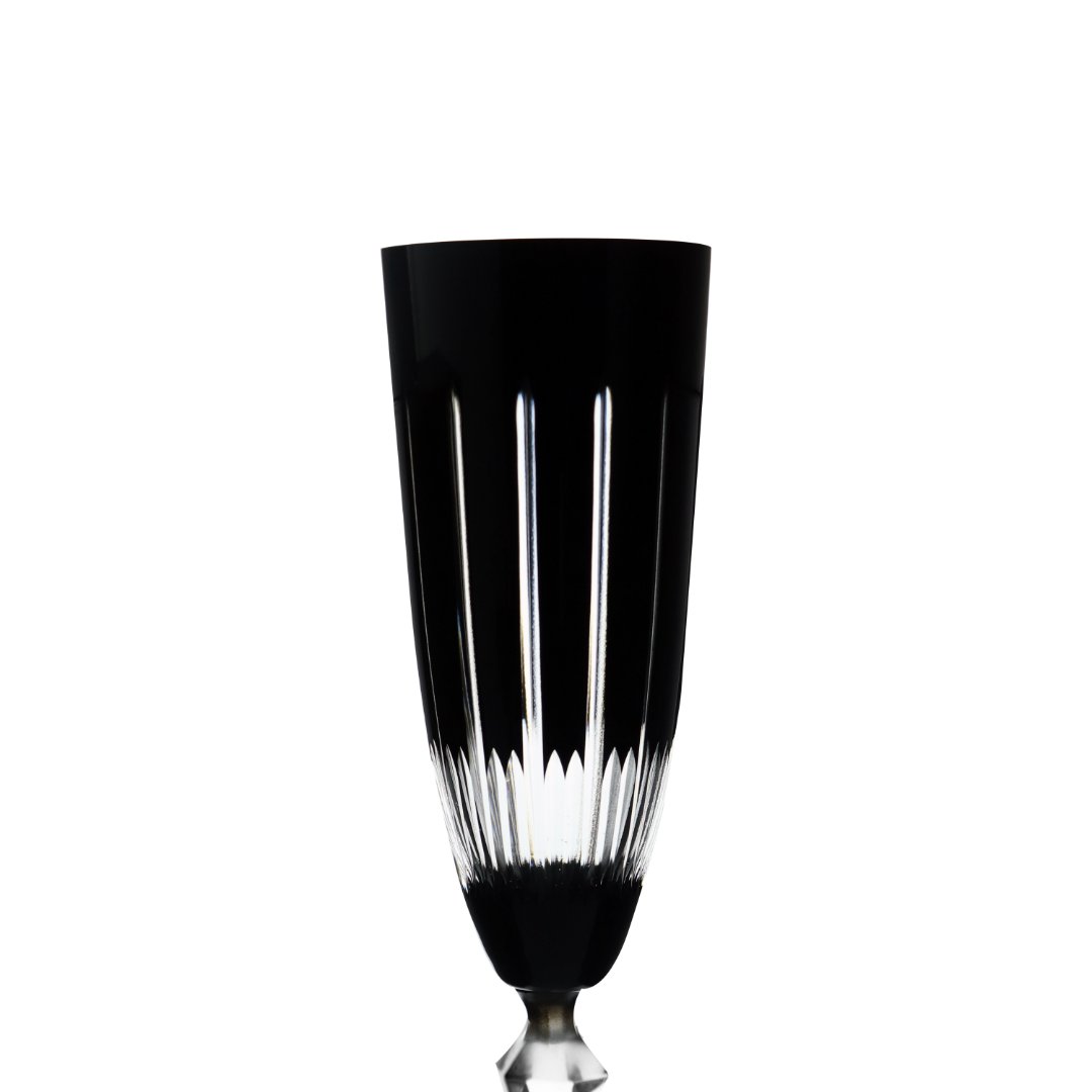 Fotografia para o produto Taça lapidada para champanhe em cristal ecológico 190ml A25cm cor preta