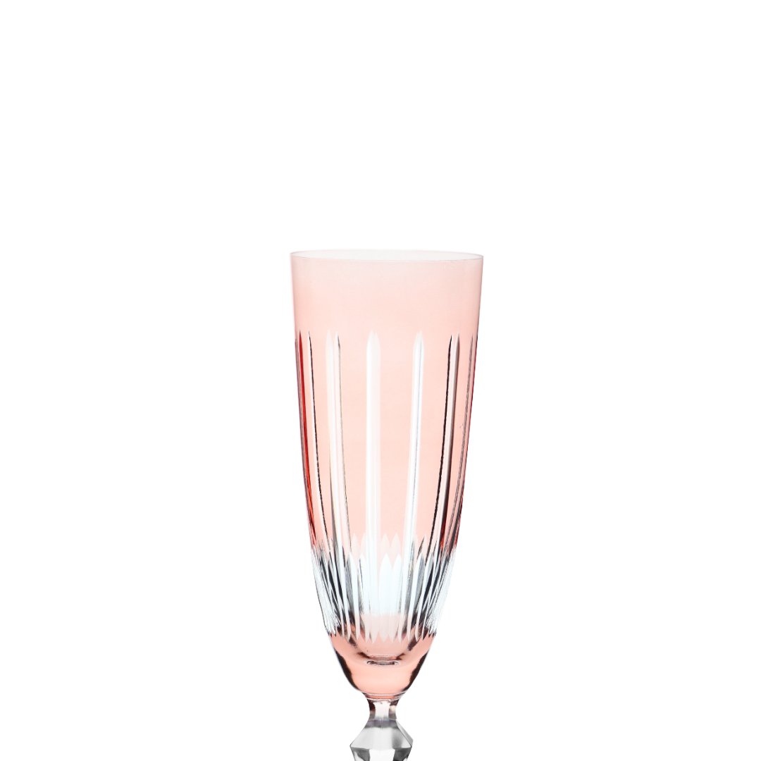 Fotografia para o produto Taça lapidada para champanhe em cristal ecológico 190ml A25cm cor rosa