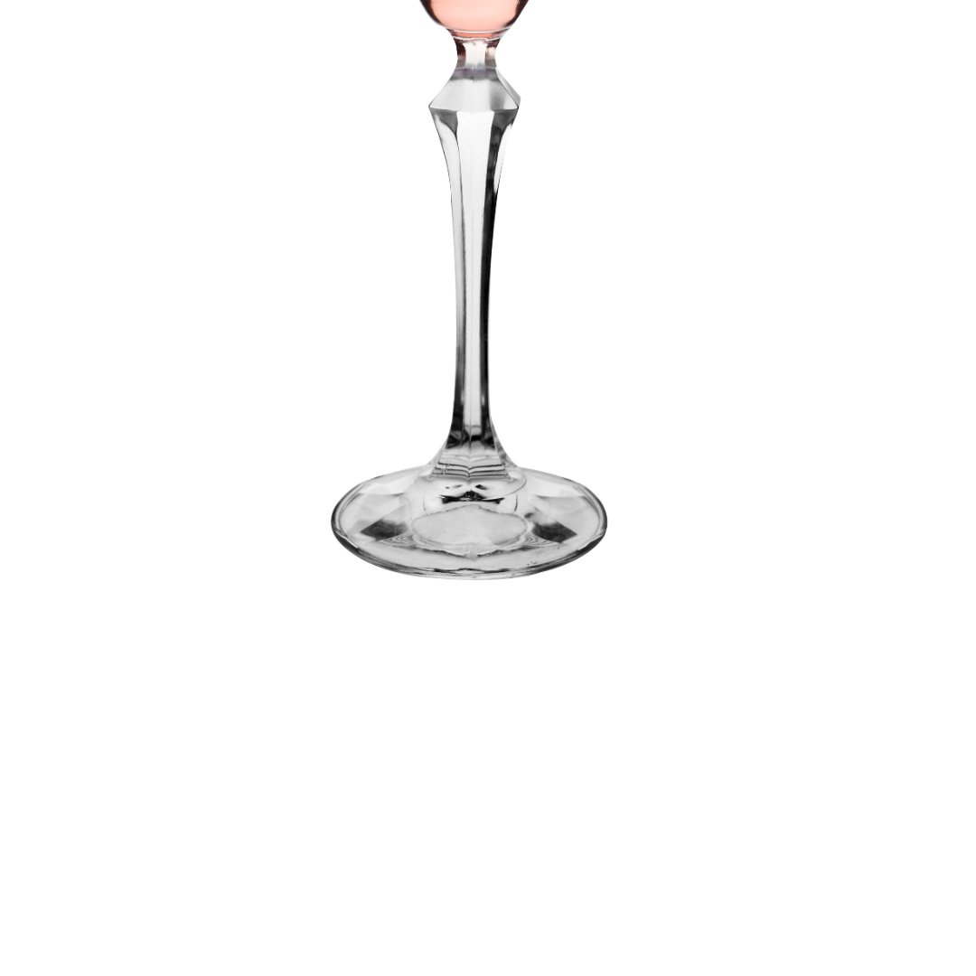 Fotografia para o produto Taça lapidada para champanhe em cristal ecológico 190ml A25cm cor rosa