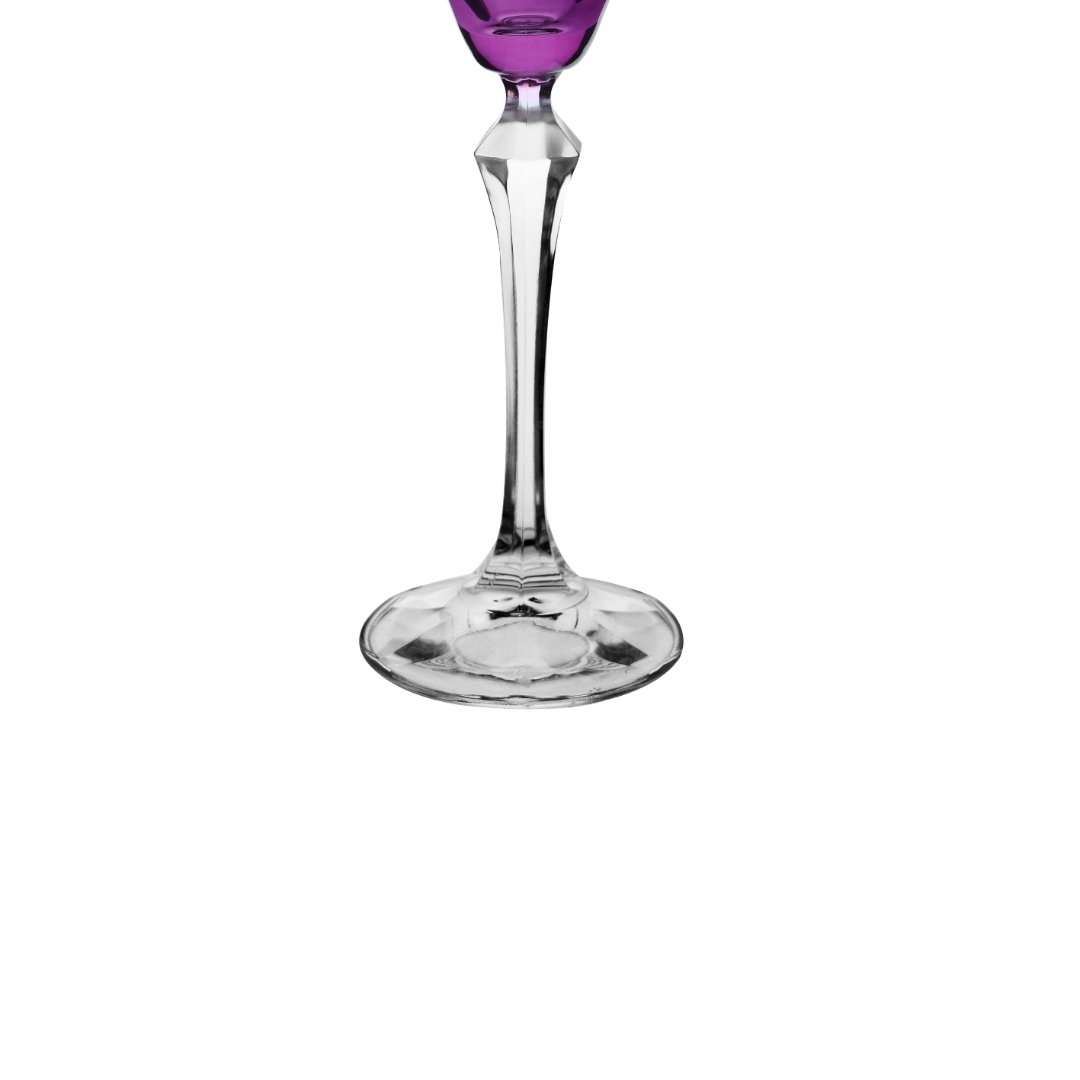 Fotografia para o produto Taça lapidada para champanhe em cristal ecológico 190ml A25cm cor violeta