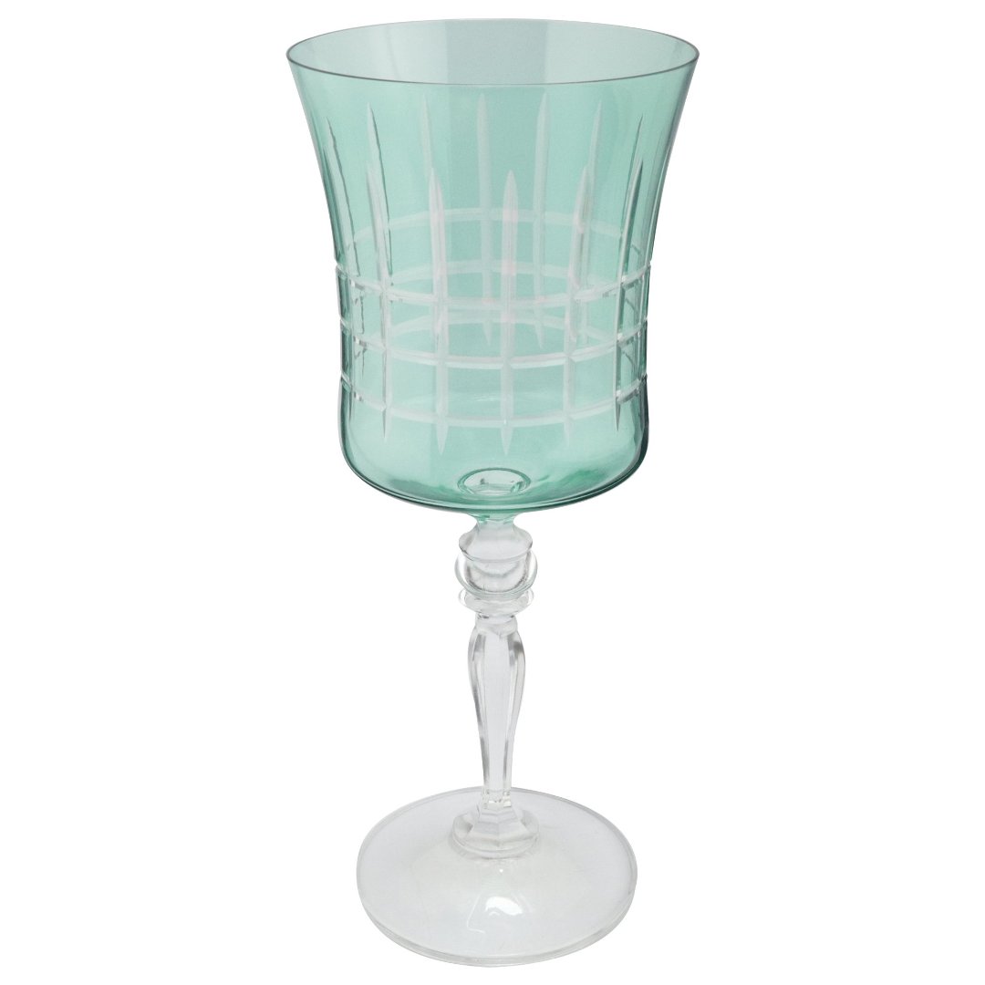 Imagem ilustrativa para Taça para água em cristal ecológico 300ml A22cm verde gris