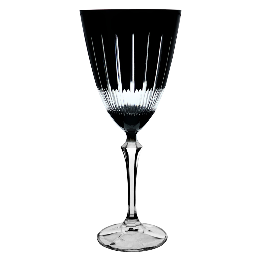 Fotografia para o produto Taça lapidada para água em cristal ecológico 350ml A23cm cor preta