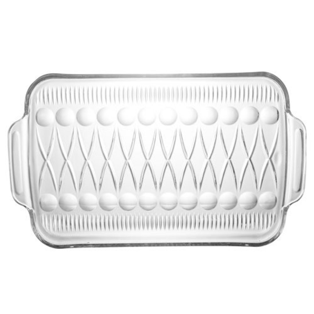 Imagem ilustrativa para Travessa decorativa em cristal ecológico P33,6xL20xA2cm