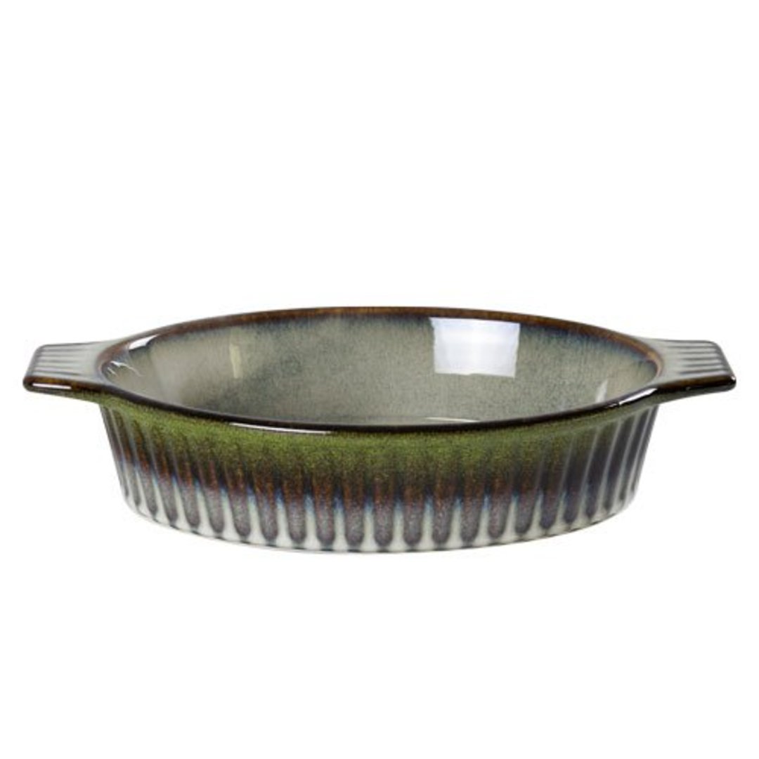 Imagem ilustrativa para Travessa oval em cerâmica 1,4L P19xL31,3xA6cm verde