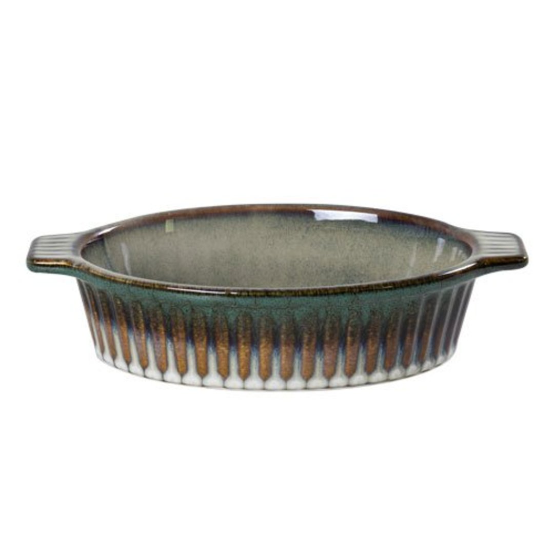 Imagem ilustrativa para Travessa oval em cerâmica 700ml P14xL24xA5,2cm verde