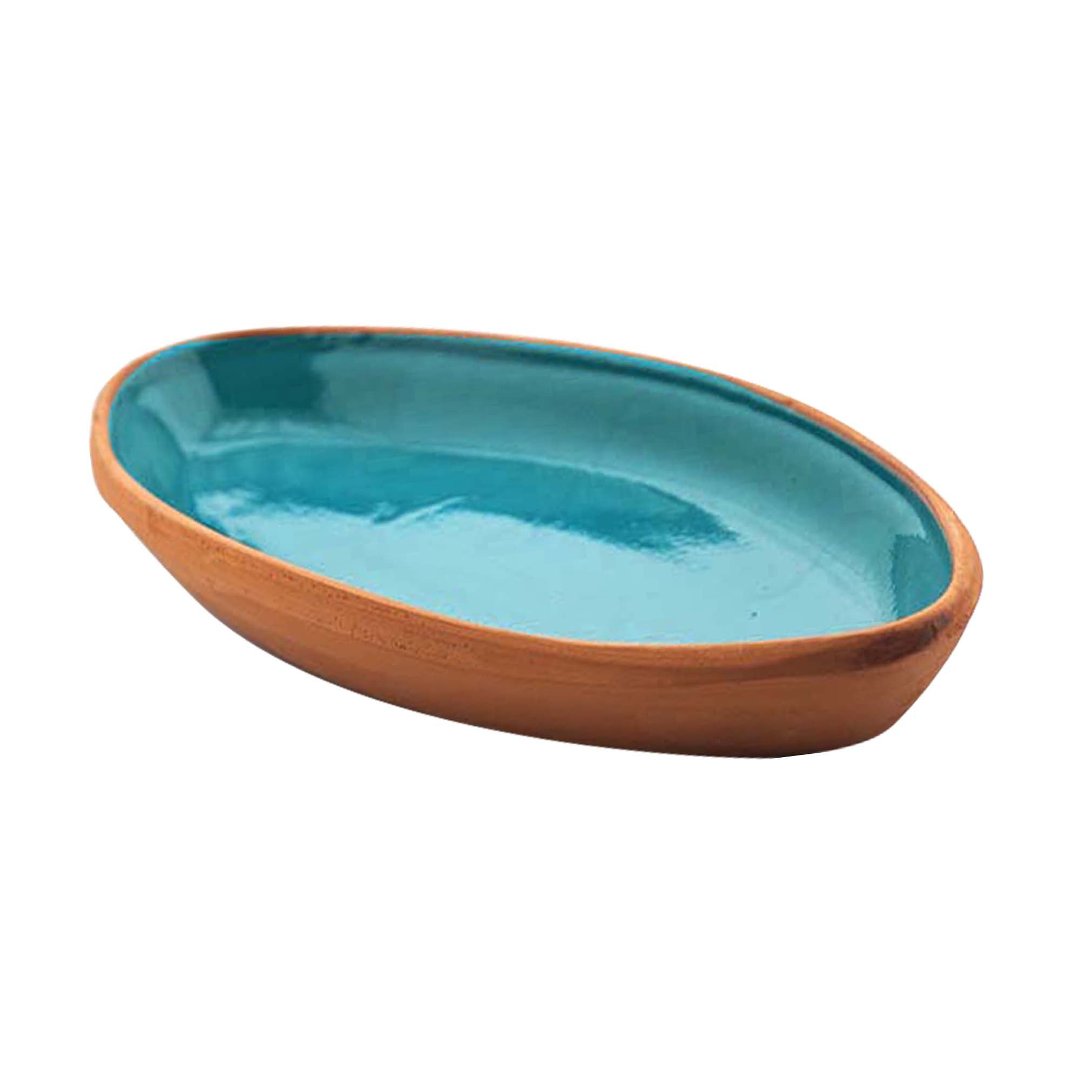 Imagem ilustrativa para Travessa oval em cerâmica 800ml P16xL29xA4cm azul turquesa