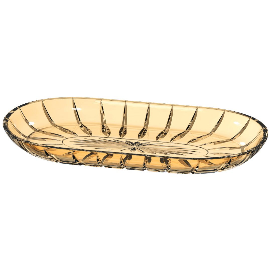 Imagem ilustrativa para Travessa oval em vidro L22,8xP12,6xA2,3cm cor âmbar