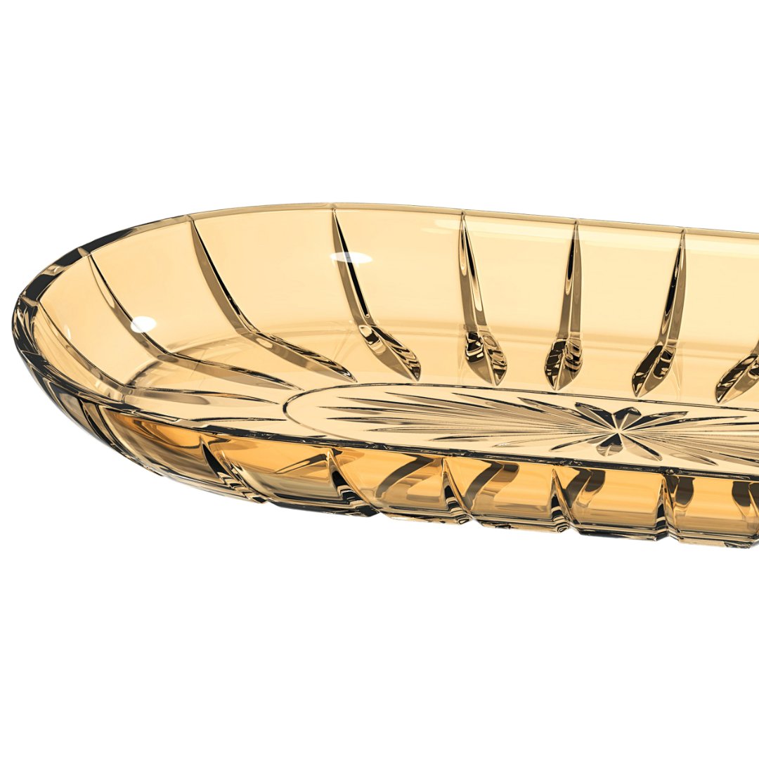 Fotografia para o produto Travessa oval em vidro L22,8xP12,6xA2,3cm cor âmbar