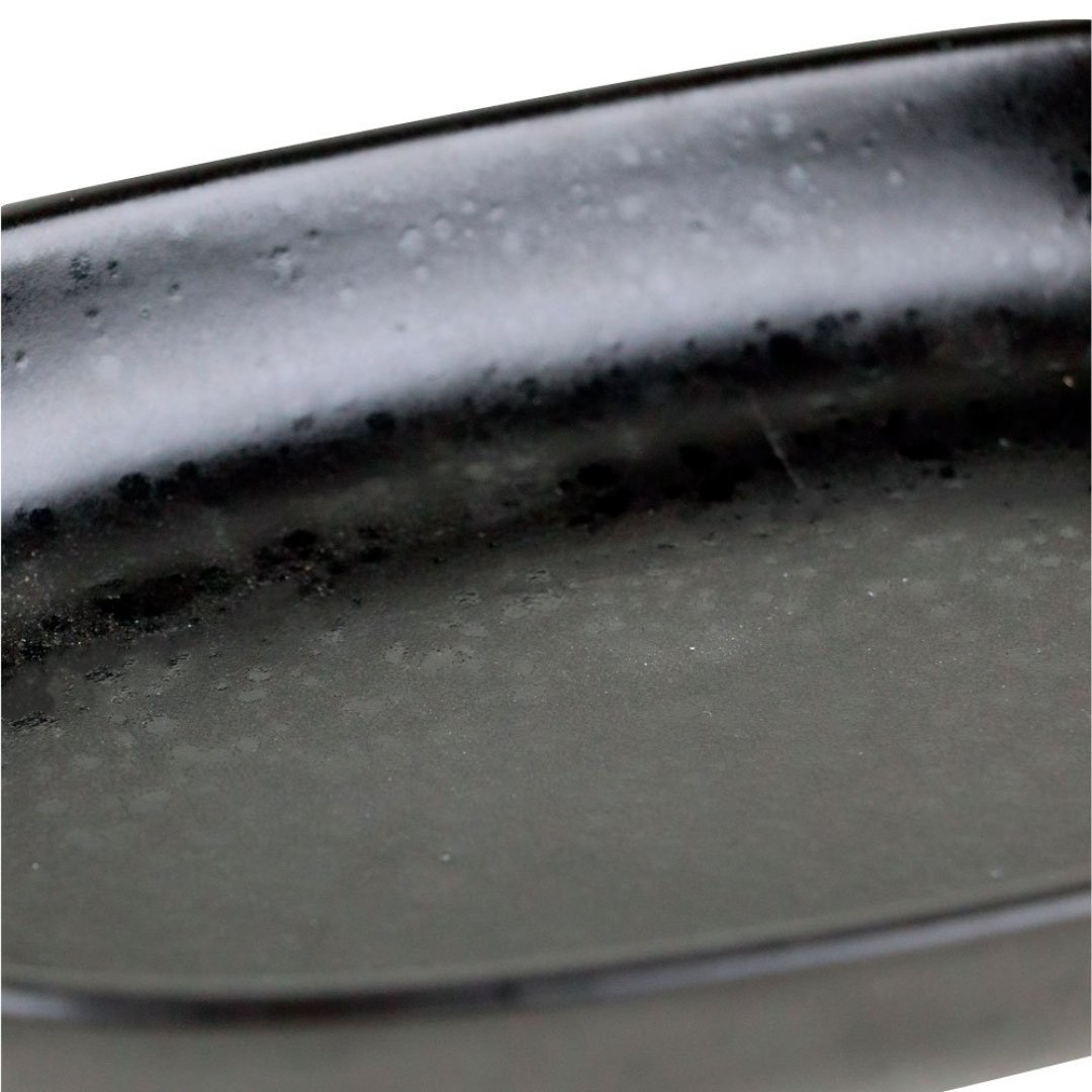Fotografia para o produto Travessa oval Piatto em ceramica com alca L30,5xP15,5xA4cm cor preta