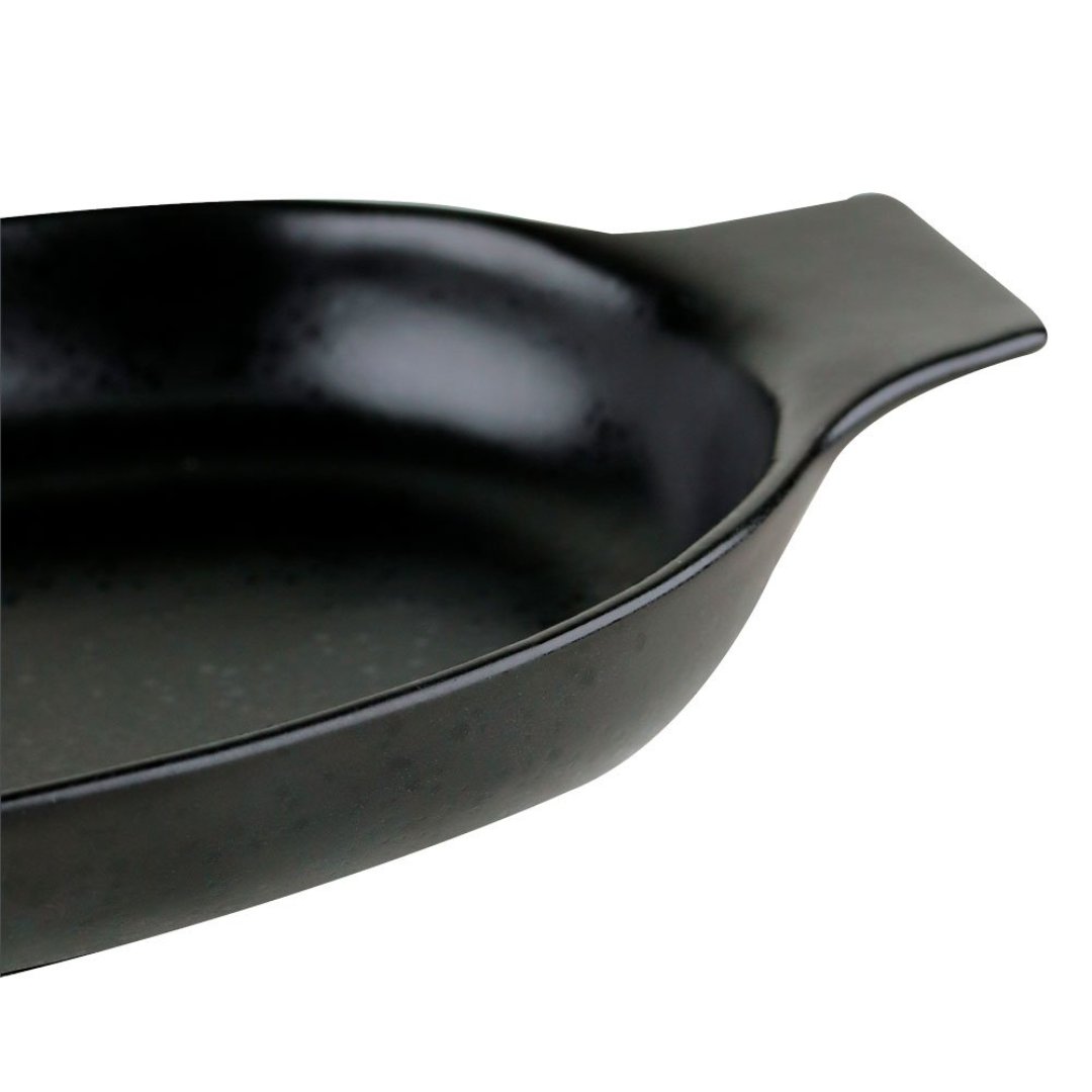 Fotografia para o produto Travessa oval Piatto em ceramica com alca L35xP17,5xA4,5cm cor preta
