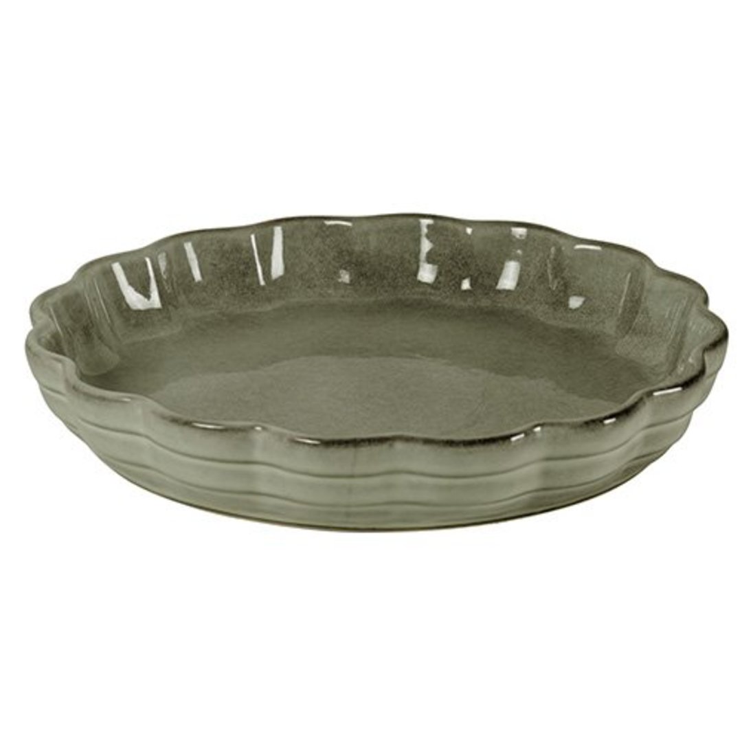 Imagem ilustrativa para Travessa redonda em cerâmica 1,5L D28,3xA4,5cm verde escuro