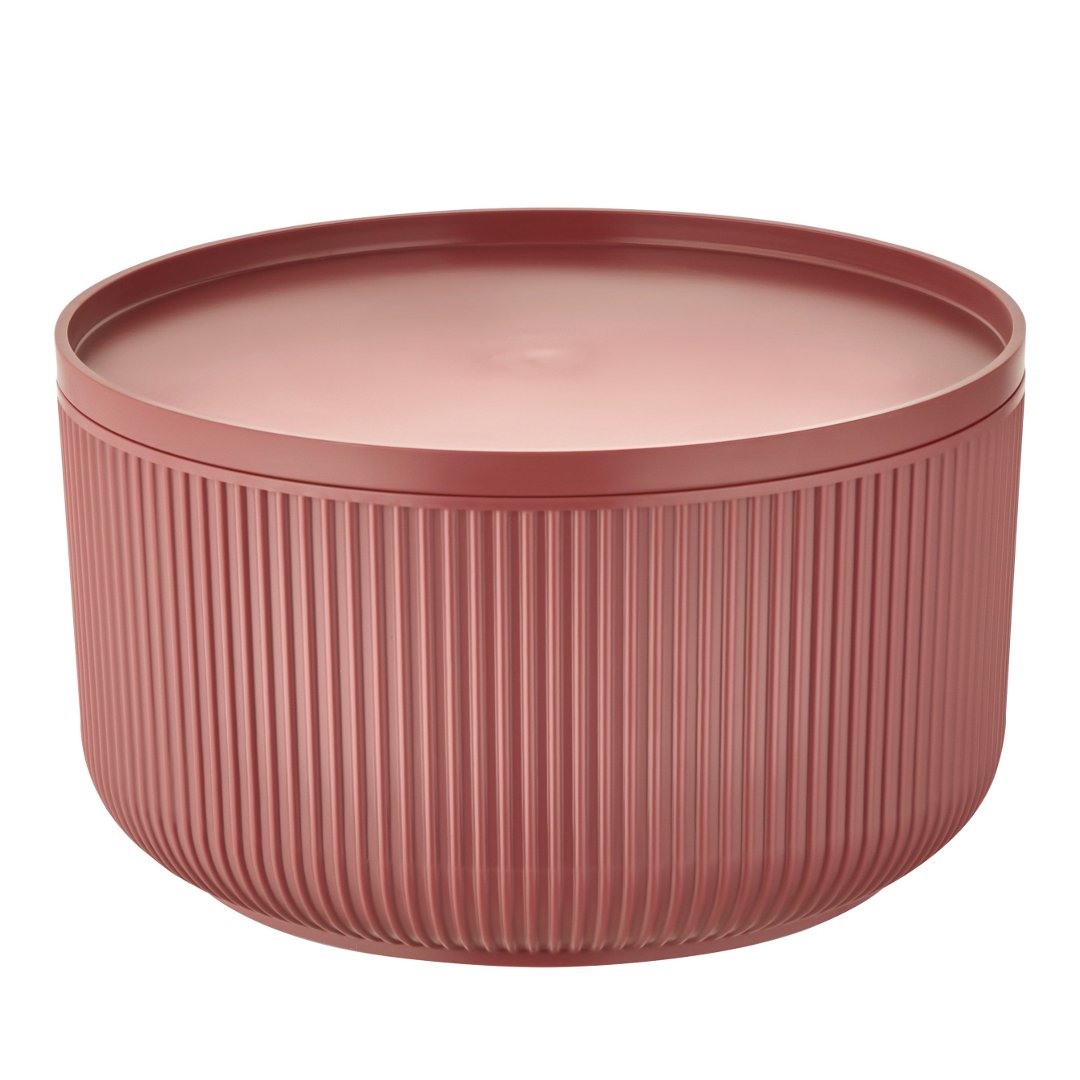 Imagem ilustrativa para Travessa redonda em plástico com tampa 4L D23,5xA13,5cm marrom