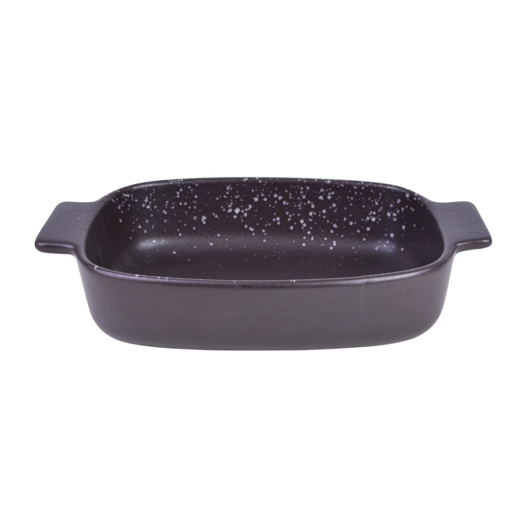 Fotografia para o produto Travessa retangular DArgile em ceramica com alca L24xP14,5xA5cm cor branca e marrom