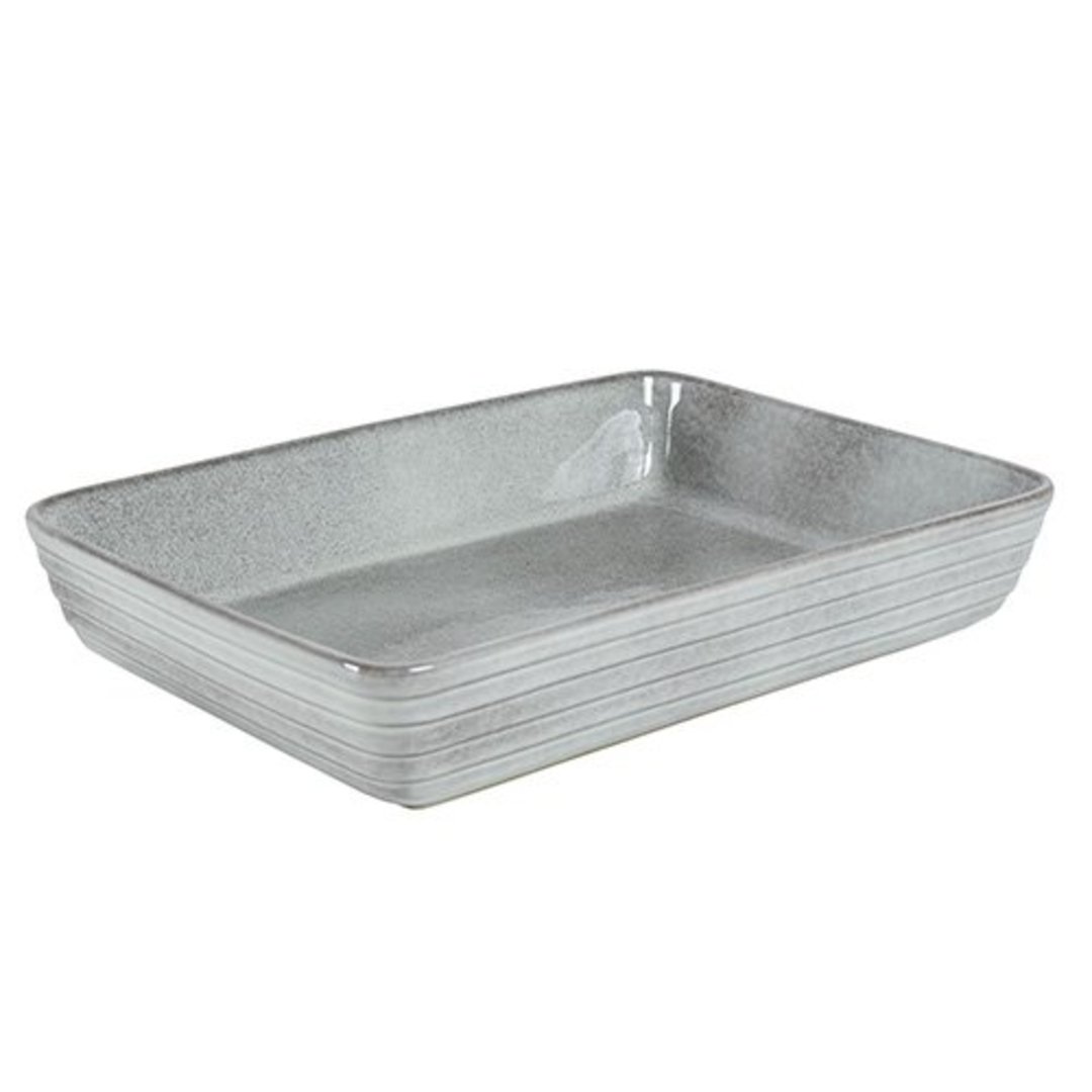 Imagem ilustrativa para Travessa retangular em cerâmica 4,2L P26,5xL36,5xA6,8cm cinza