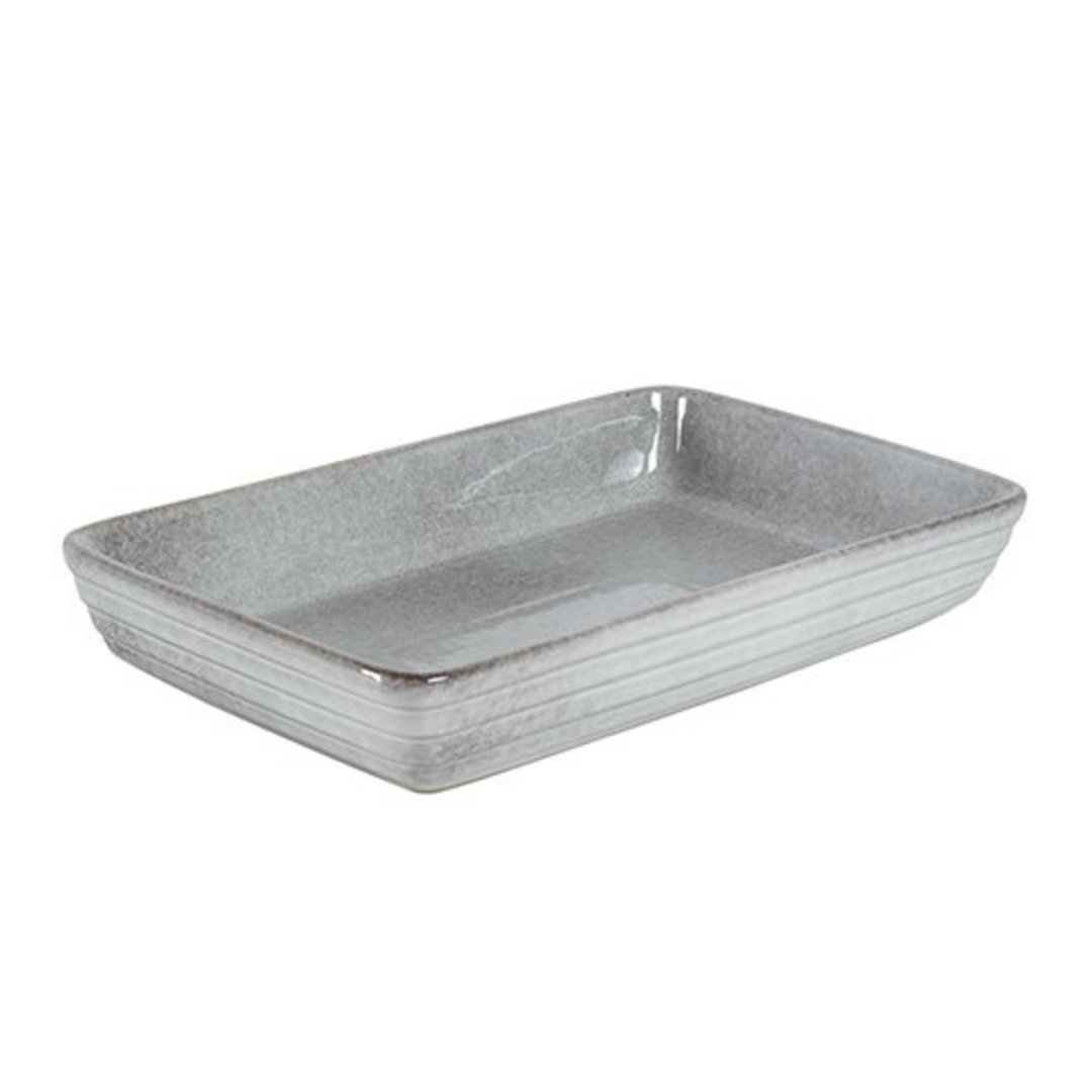 Imagem ilustrativa para Travessa retangular em cerâmica 2L P21xL31,5xA5,3cm cinza