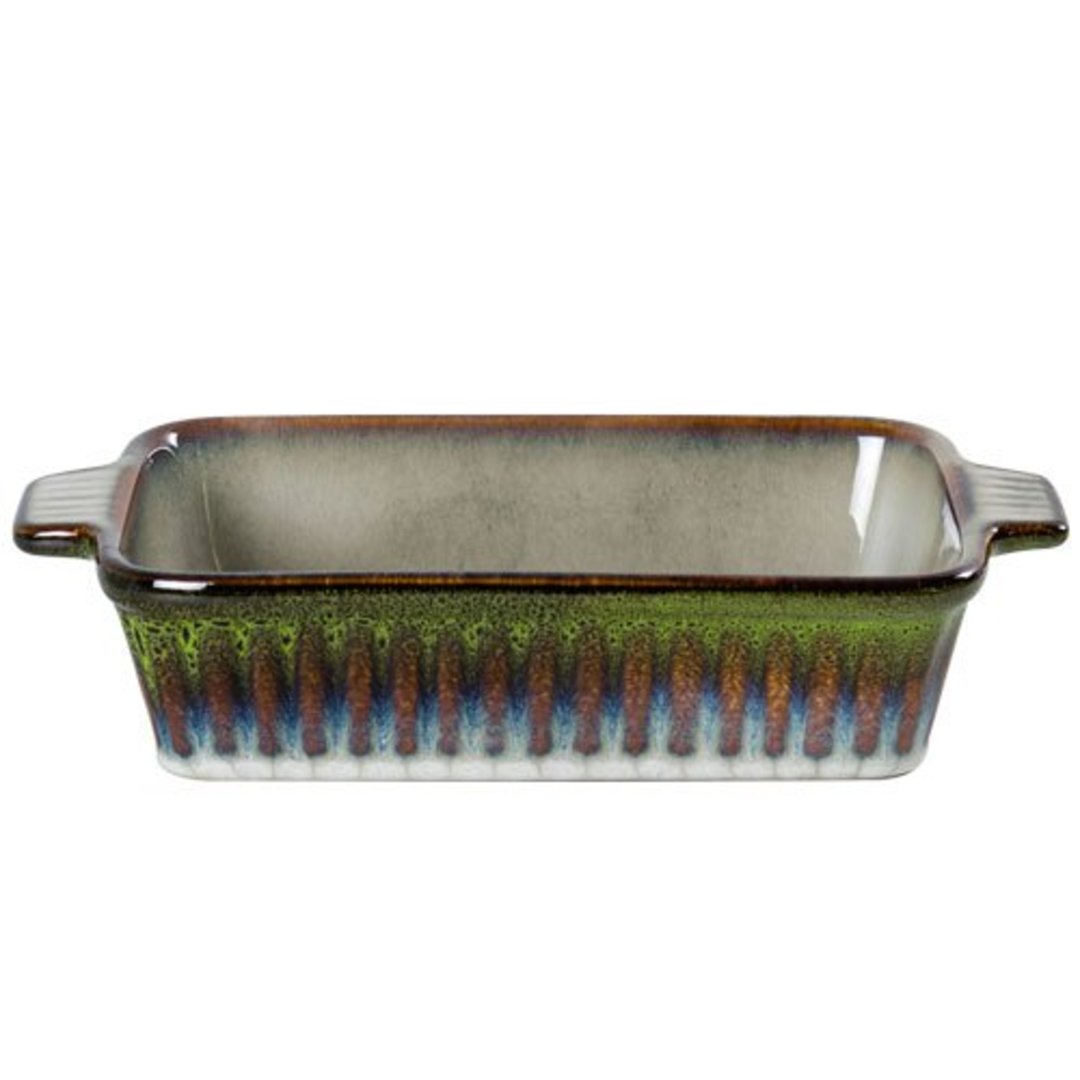 Imagem ilustrativa para Travessa retangular em cerâmica 750ml P13xL24xA5cm verde