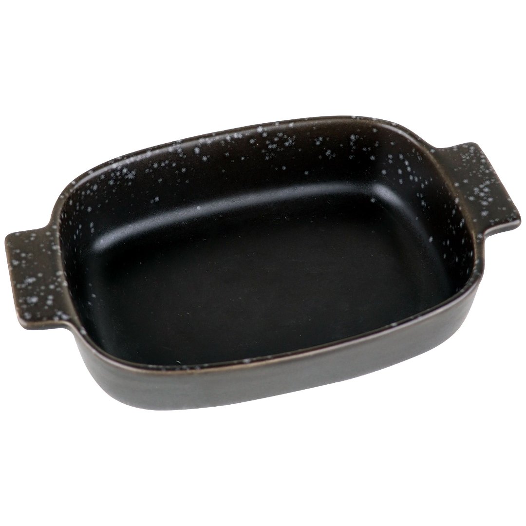 Fotografia para o produto Travessa retangular em cerâmica com alça L24xP14,5xA5cm cor marrom Fotografia para o produto Travessa retangular em cerâmica com alça L24xP14,5xA5cm cor marrom