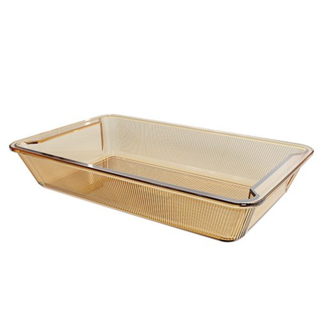 Imagem ilustrativa para Travessa retangular em vidro borossilicato 2,4L P32,7xL20,1xA6,3cm âmbar