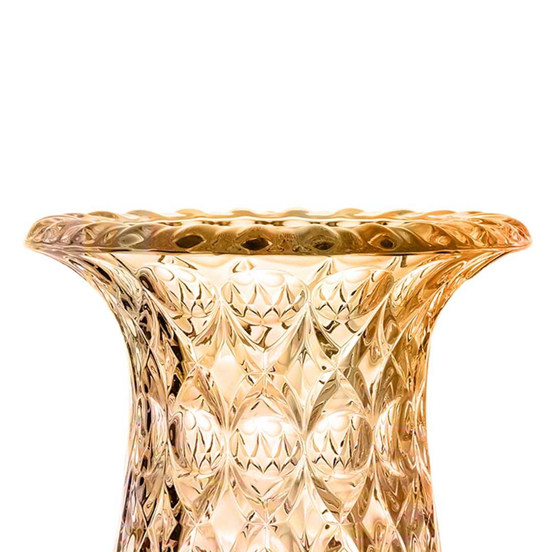 Fotografia para o produto Vaso com pé em cristal ecológico 011xA14.5cm cor âmbar luster