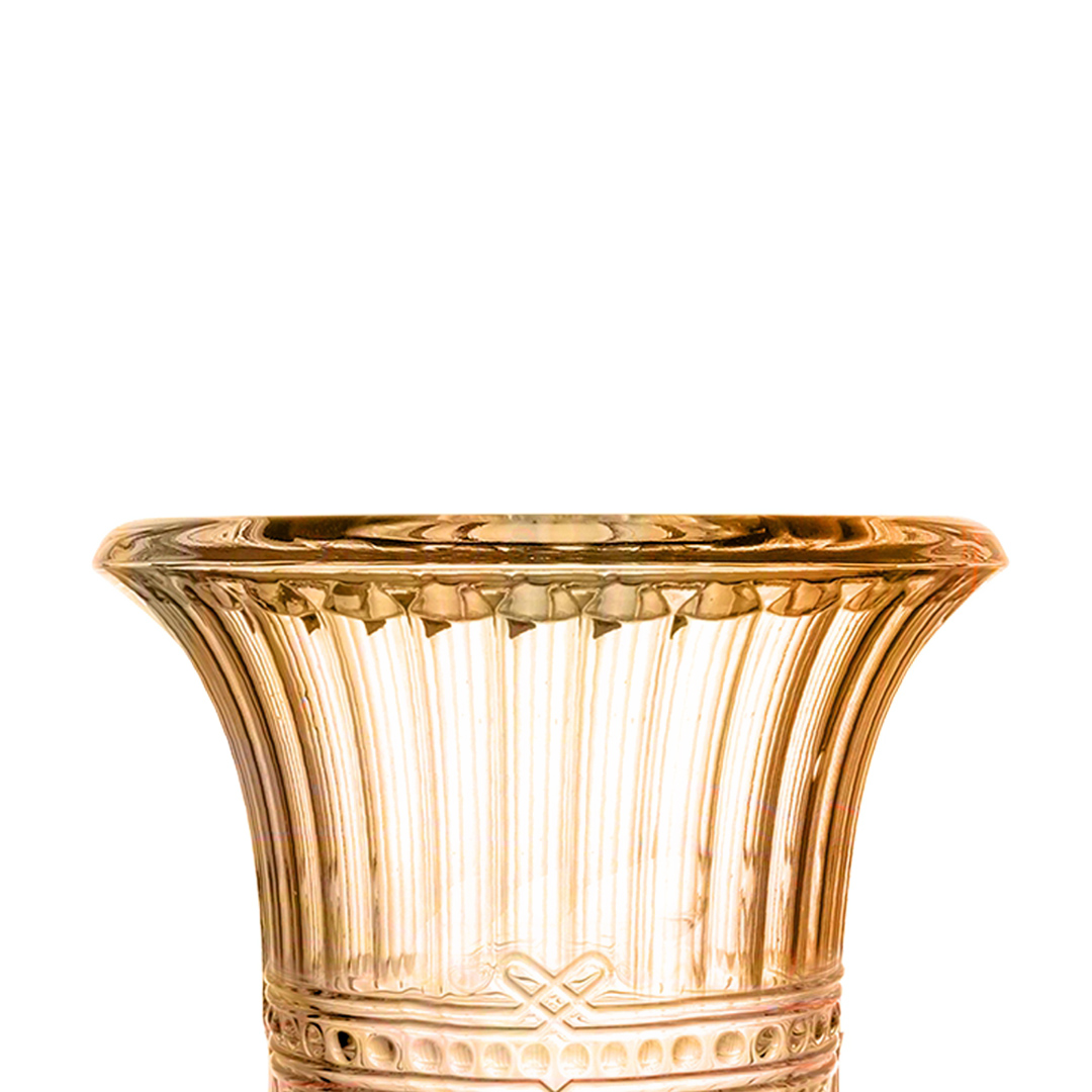 Fotografia para o produto Vaso com pé em cristal ecológico 015xA23.5cm cor âmbar luster