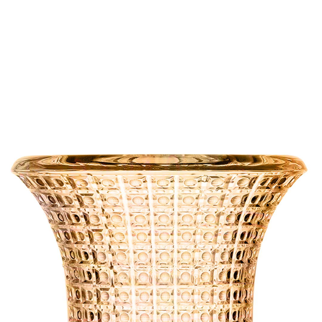 Fotografia para o produto Vaso com pé em cristal ecológico 015xA23.5cm cor âmbar luster