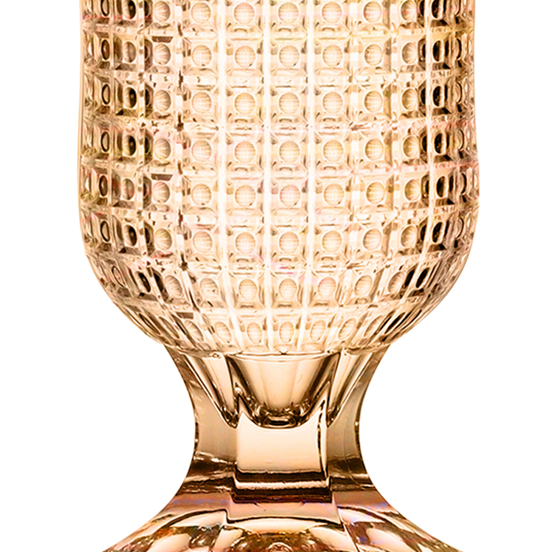 Full-Fit - Vaso em cristal ecológico com pé Ø15xA23,5cm cor âmbar