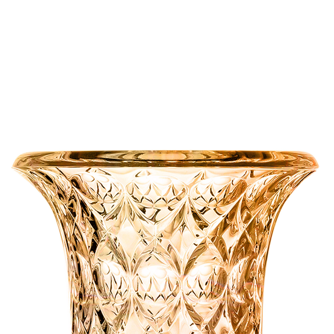 Fotografia para o produto Vaso com pé em cristal ecológico 015xA23.5cm cor âmbar luster