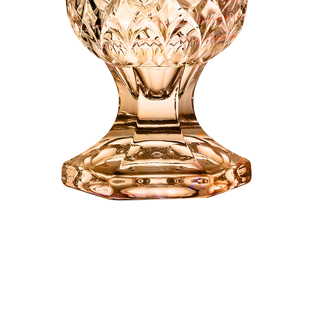 Fotografia para o produto Vaso com pé em cristal ecológico 015xA23.5cm cor âmbar luster