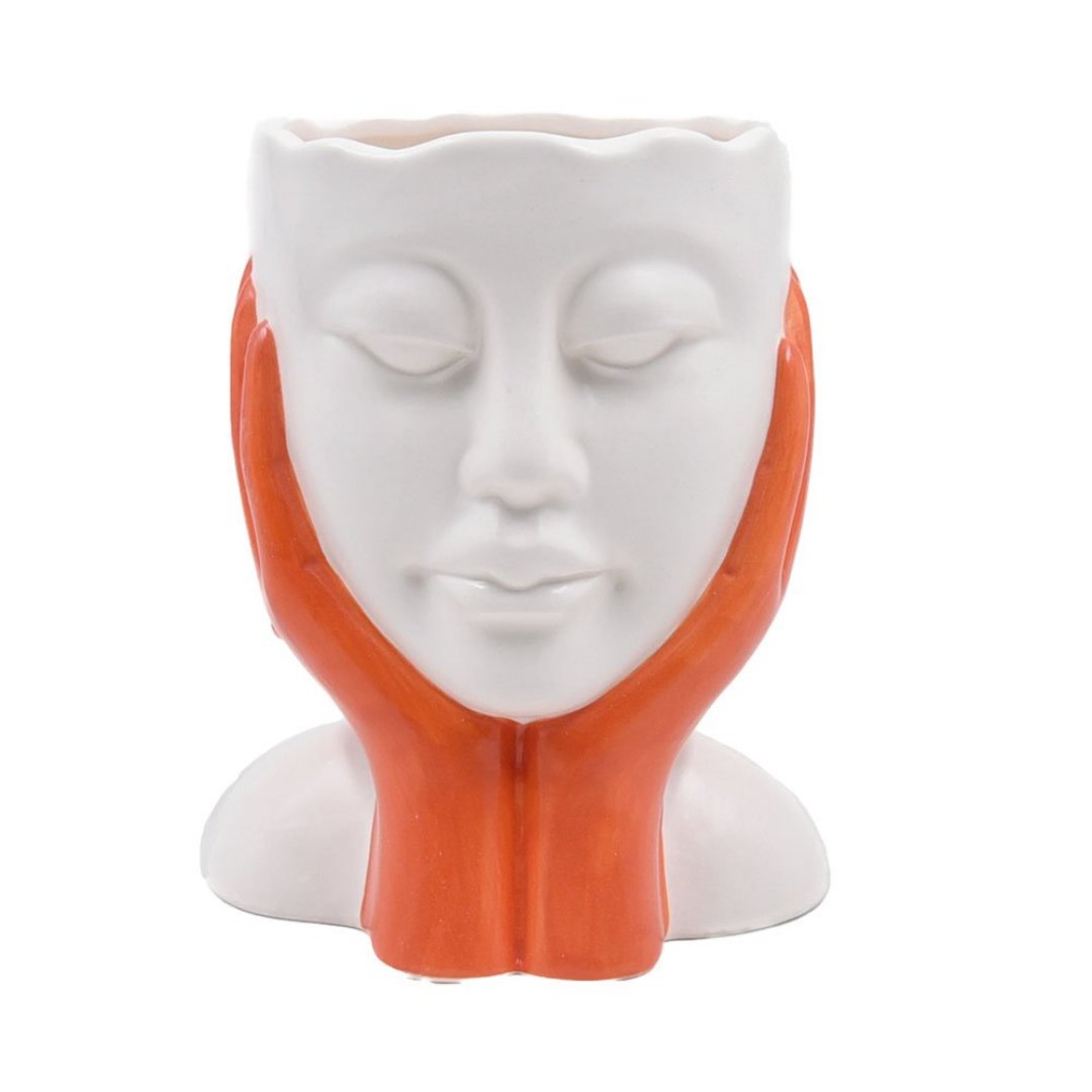 Fotografia para o produto Vaso Caiçara em cerâmica A16,8cm offwhite