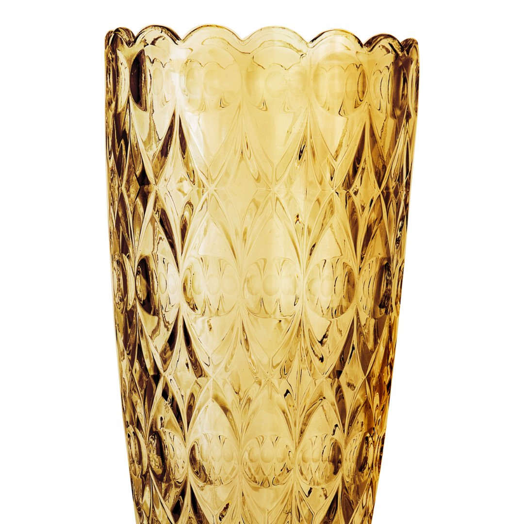 Fotografia para o produto Vaso em cristal ecológico com pé 015xA41cm cor âmbar