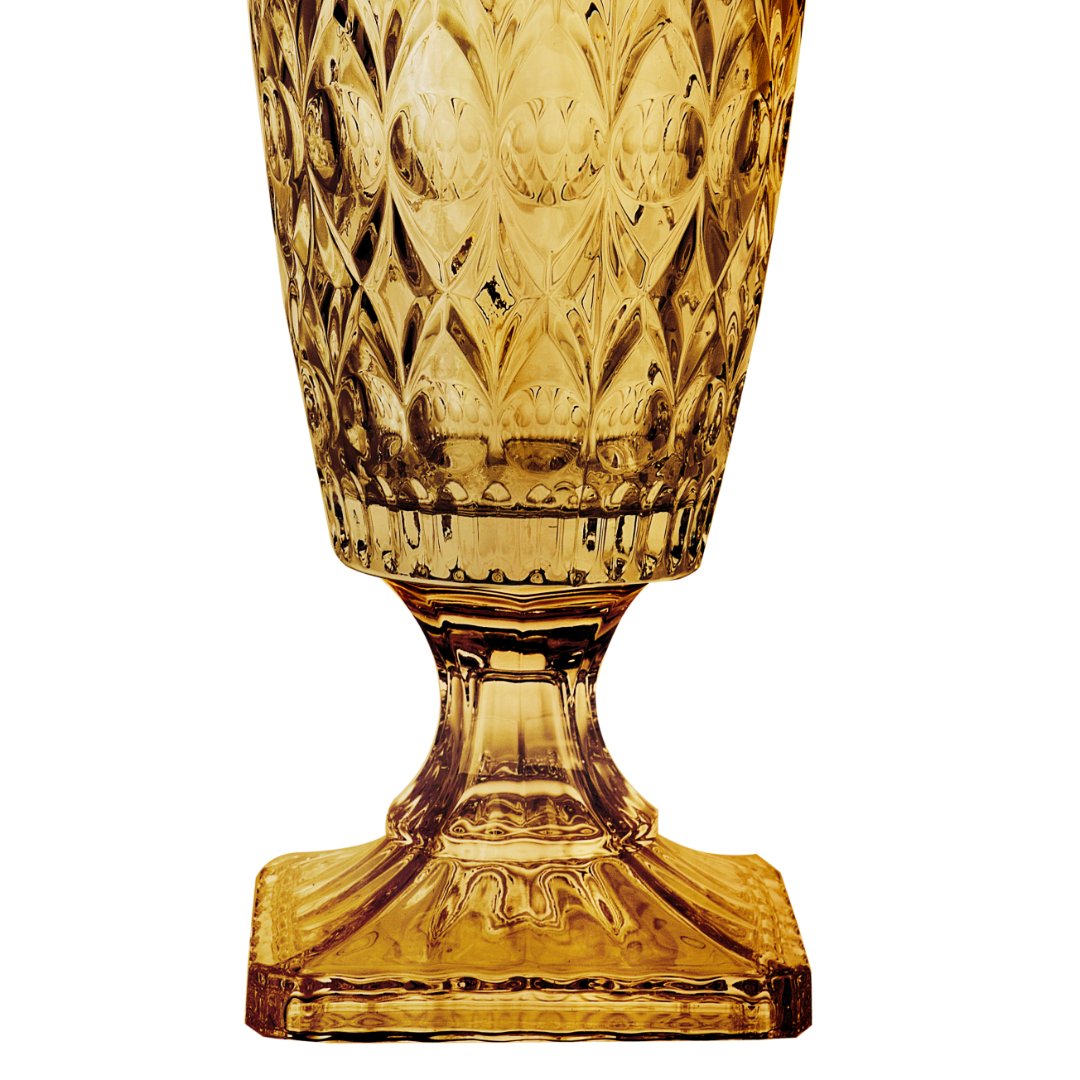 Fotografia para o produto Vaso em cristal ecológico com pé 015xA41cm cor âmbar