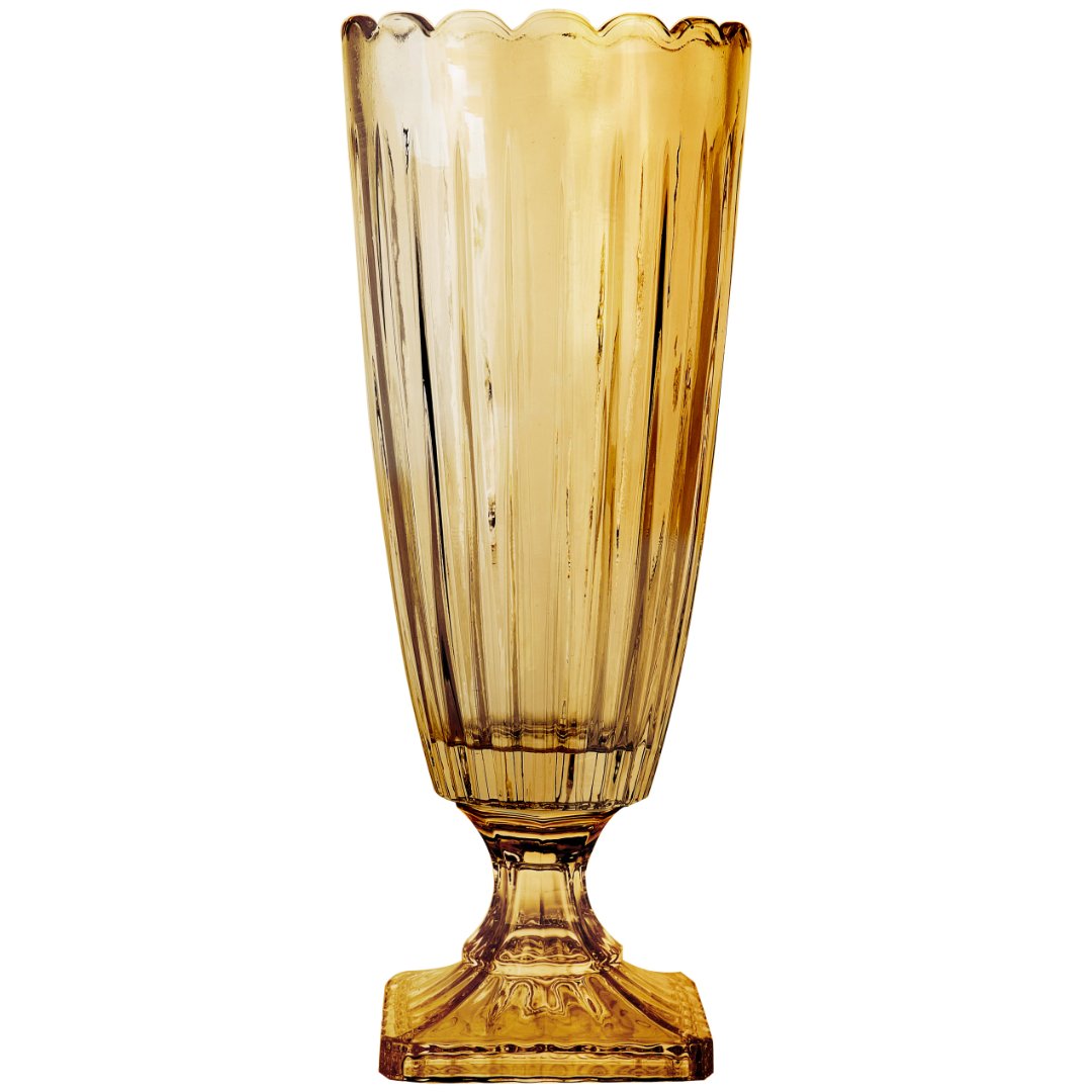 Imagem ilustrativa para Vaso em cristal ecológico com pé D15xA41cm âmbar