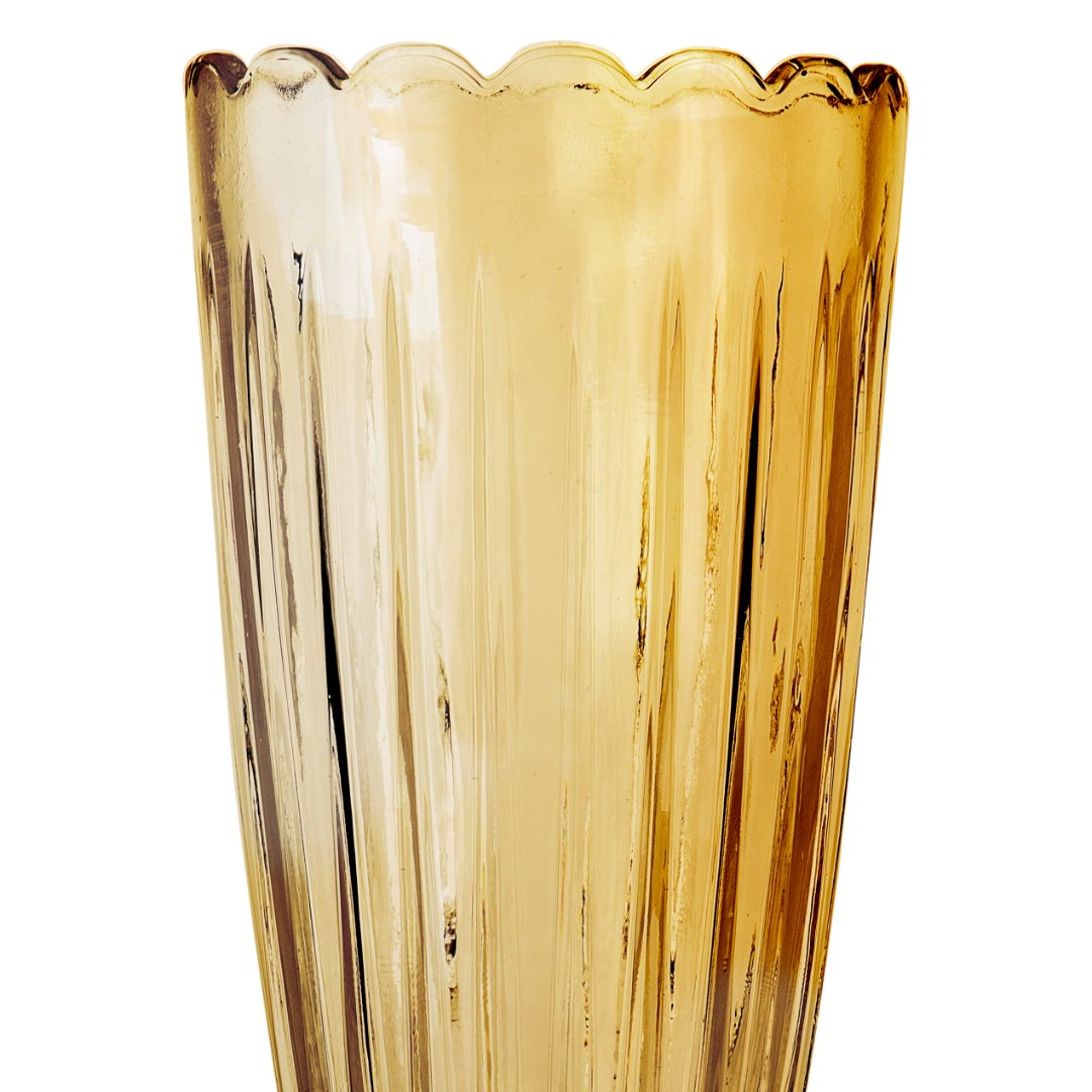 Fotografia para o produto Vaso em cristal ecológico com pé 015xA41cm cor âmbar