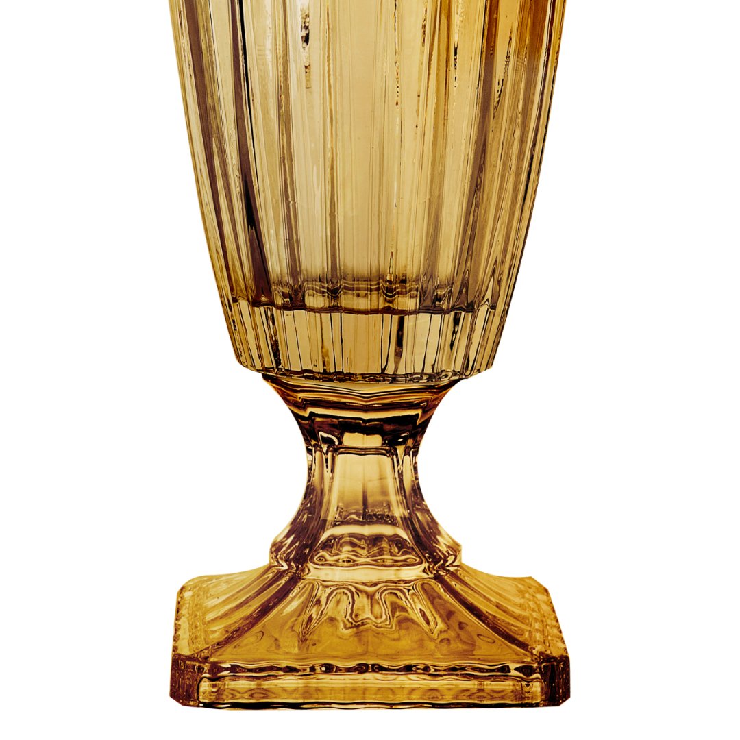 Fotografia para o produto Vaso em cristal ecológico com pé 015xA41cm cor âmbar