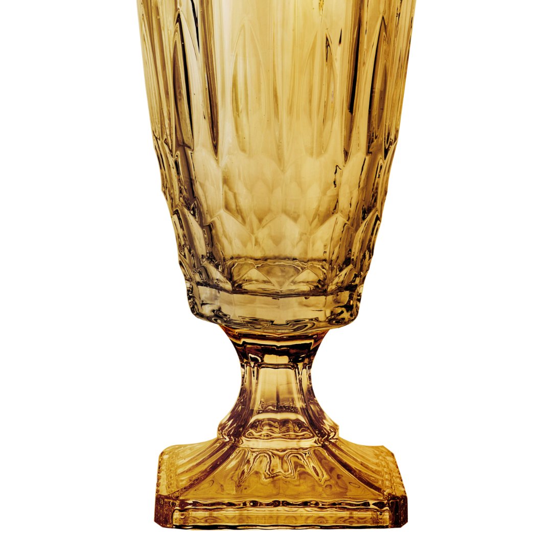 Fotografia para o produto Vaso em cristal ecológico com pé 015xA41cm cor âmbar