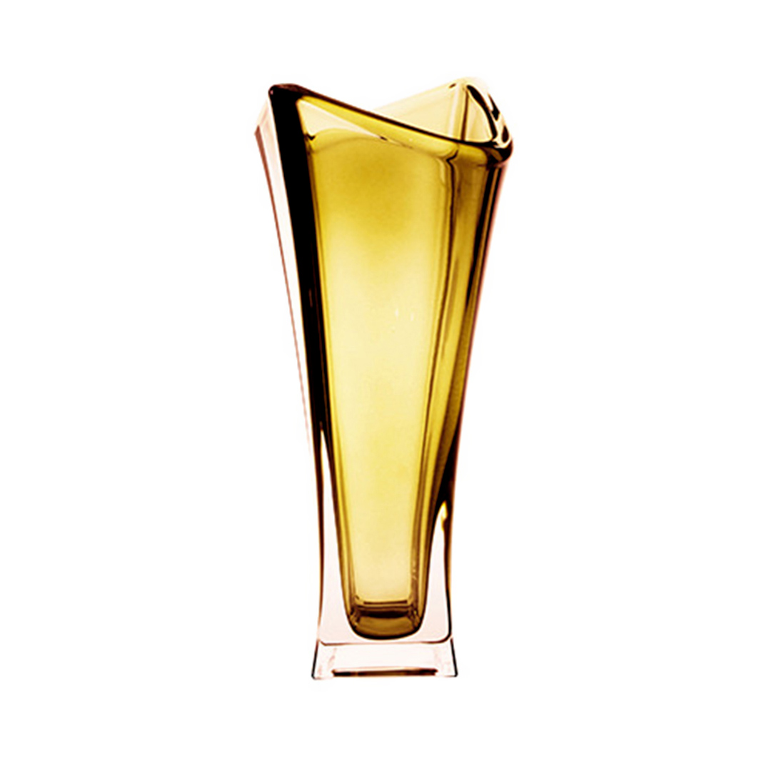 Fotografia para o produto Vaso em cristal ecológico L13,5xP13,5xA35cm cor âmbar