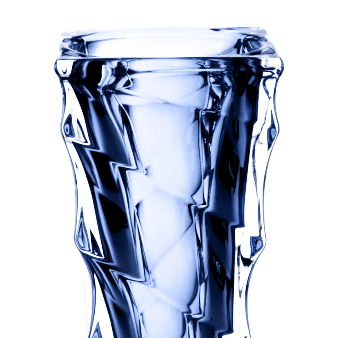 Fotografia para o produto Vaso em cristal ecológico L13,5xP13,5xA30,5cm cor azul