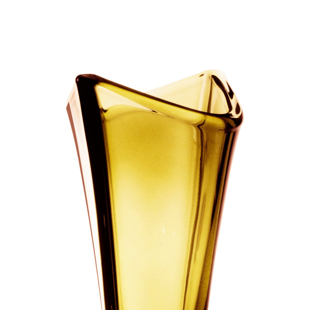 Fotografia para o produto Vaso em cristal ecológico L13,5xP13,5xA35cm cor âmbar